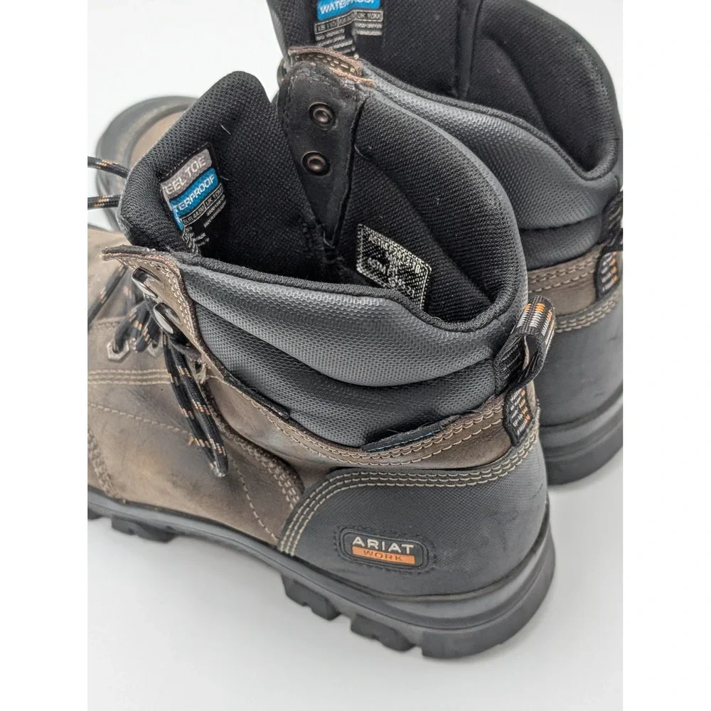 Ariat Work Boots Mens 11 D Brown Steel Toe Waterproof Leather Lace Up 10034673